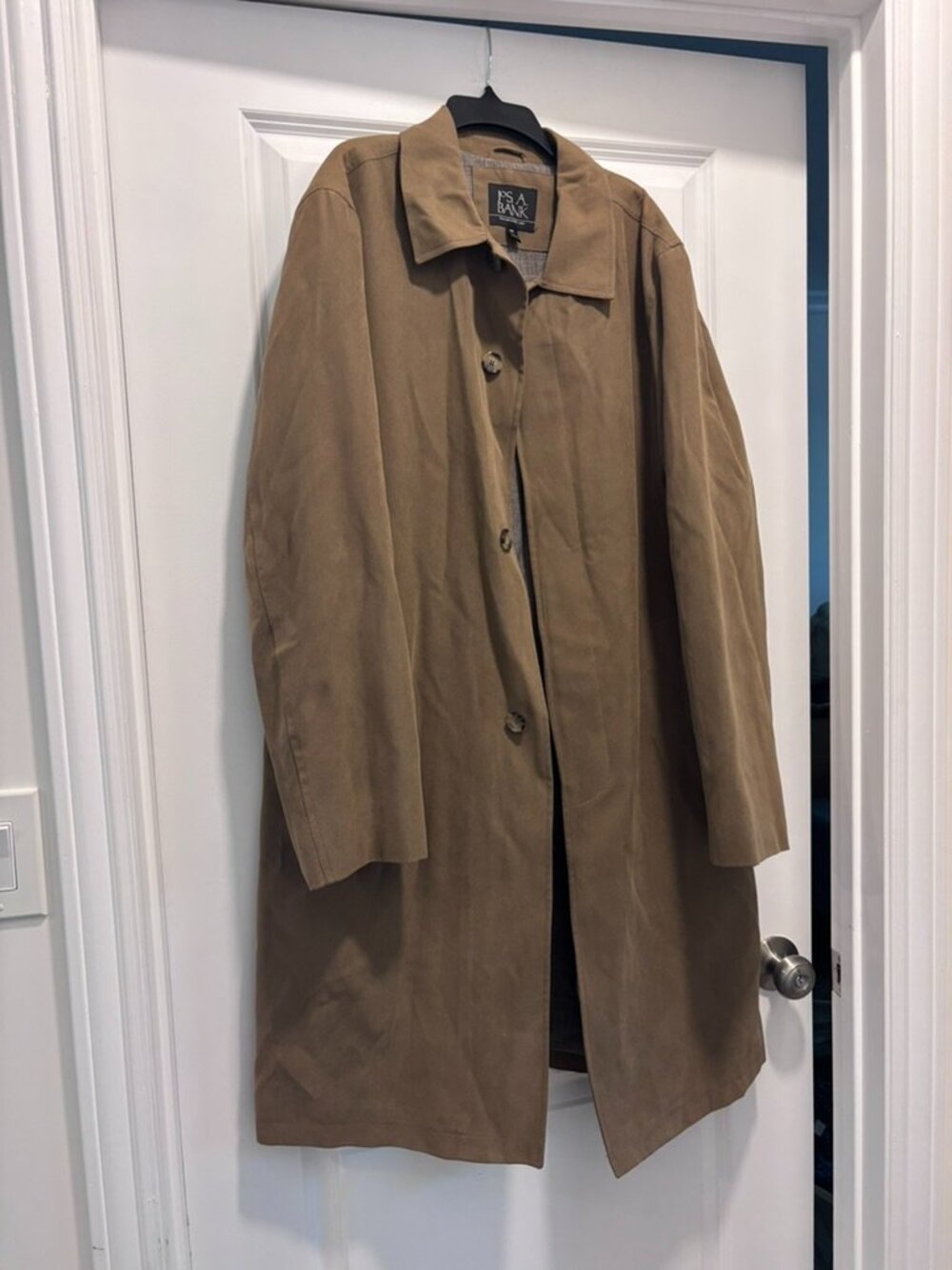 Men's Khaki Brown Single-Breasted Trench Coat